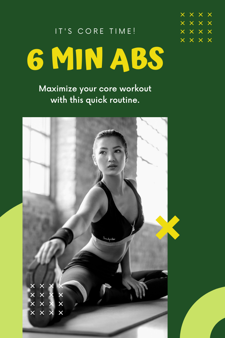 Do this 6 Minute Core Tightening Follow Along Workout to get strong abs and a flat stomach.