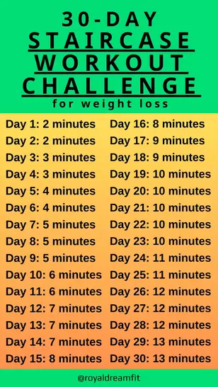 30DAY STAIRCASE WORKOUT CHALLENGE FOR WEIGHT LOSS