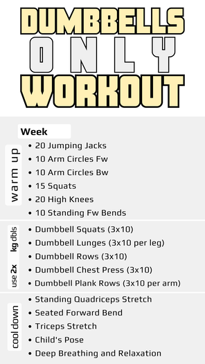 8-week home workout plan with dumbbells for women beginners over 40