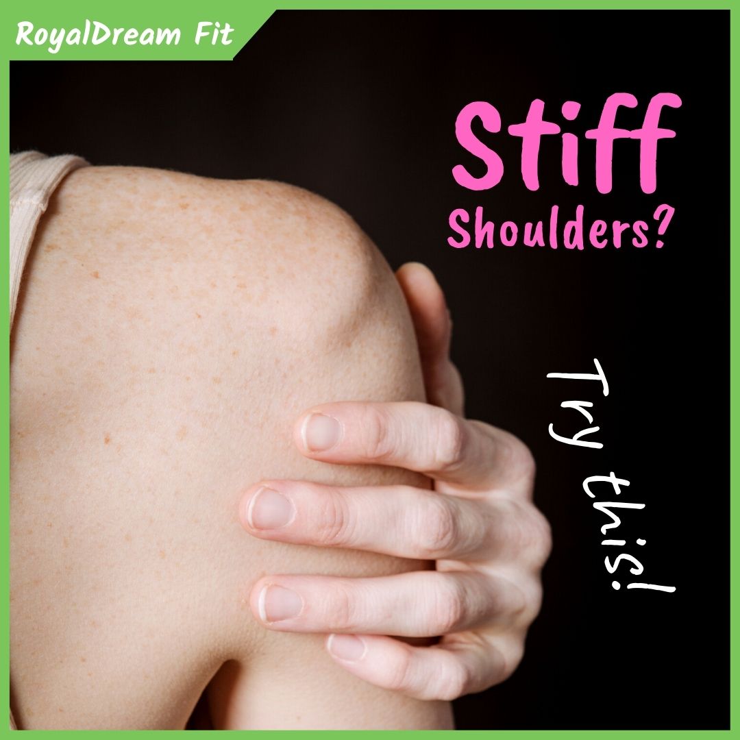 Try these easy stretches for stiff shoulders!